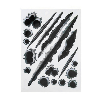 1 vnt. Automobilių lipdukai 3D kulkos skylės Juokingi lipdukai Automobilių dangteliai Motociklo įbrėžimams tikroviški kulkos skylės vandeniui atsparūs lipdukai