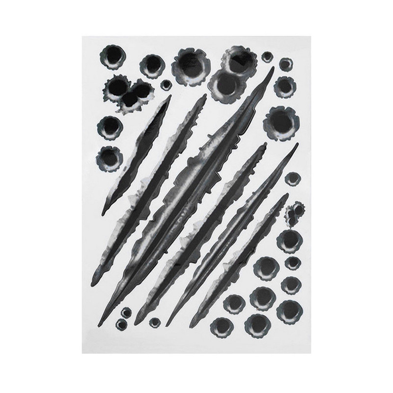 1 vnt. Automobilių lipdukai 3D kulkos skylės Juokingi lipdukai Automobilių dangteliai Motociklo įbrėžimams tikroviški kulkos skylės vandeniui atsparūs lipdukai