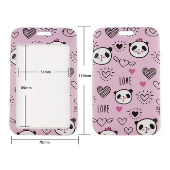 ER1915 Pink Kawaii Panda Lanyard Card ID Car Key Chain ID Card Pass Gym Phone Badge Детски ключодържател Бижута