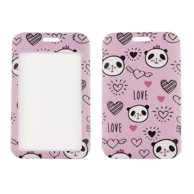 ER1915 Pink Kawaii Panda zsinór kártyatartó kártyatartó autós kulcstartó személyi igazolvány bérlet edzőterem telefon jelvény gyerek kulcstartó tartó ékszer