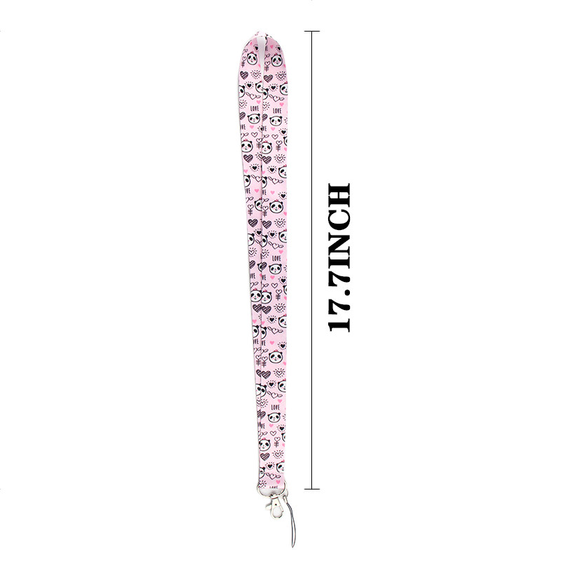 ER1915 Pink Kawaii Panda Lanyard Card ID Car Key Chain ID Card Pass Gym Phone Badge Детски ключодържател Бижута