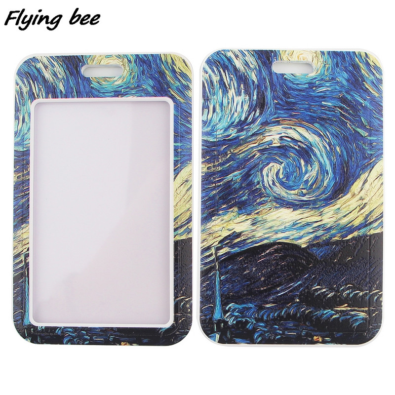 Flyingbee X1301 The Starry Sky Fashion Lanyard ID Badge Държач Bus Pass Калъф Cover Slip Банков държач за кредитна карта Каишка Cardholder