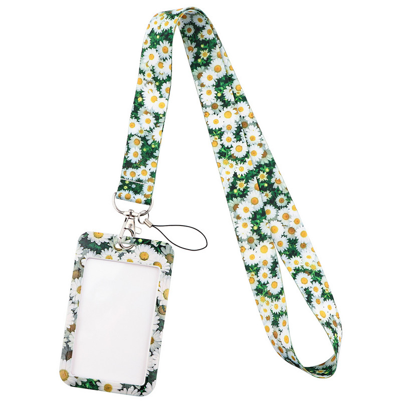 ER1823 Fashion Daisy Sunflower Lanyard Card ID Car Keychain ID Card Pass Gym Phone Badge Ключодържател Бижута