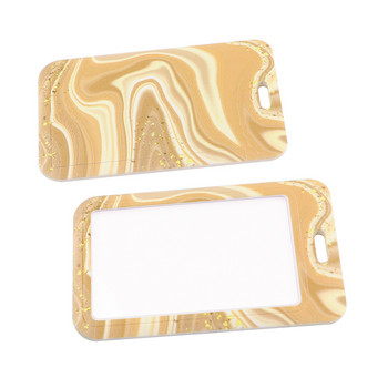 Ransitute R2584 Exquisite Marble Ripples Lanyard Credit Card ID Holder Значка Дамски Travel Bank Bus Business Card Cover Badge