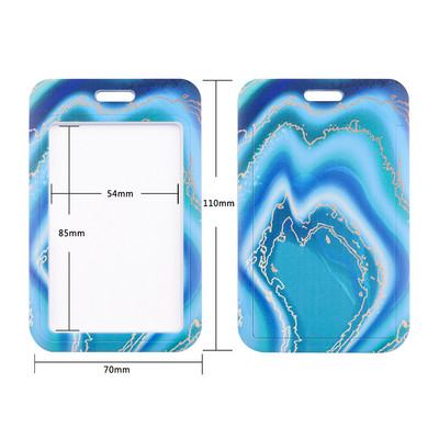 Ransitute R2584 Exquisite Marble Ripples Lanyard Hitelkártya azonosító jelvény Női Utazási Bank Busz névjegykártya borító jelvény