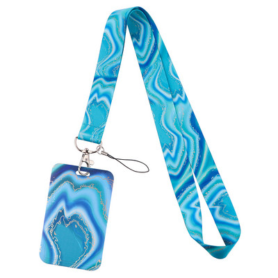 Ransitute R2584 Exquisite Marble Ripples Lanyard Hitelkártya azonosító jelvény Női Utazási Bank Busz névjegykártya borító jelvény