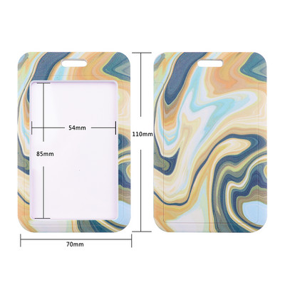 Ransitute R2584 Exquisite Marble Ripples Lanyard Hitelkártya azonosító jelvény Női Utazási Bank Busz névjegykártya borító jelvény