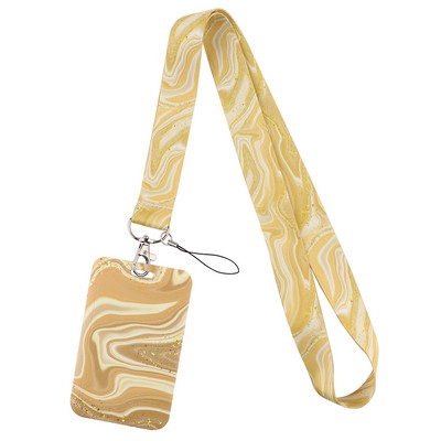 Ransitute R2584 Exquisite Marble Ripples Lanyard Hitelkártya azonosító jelvény Női Utazási Bank Busz névjegykártya borító jelvény