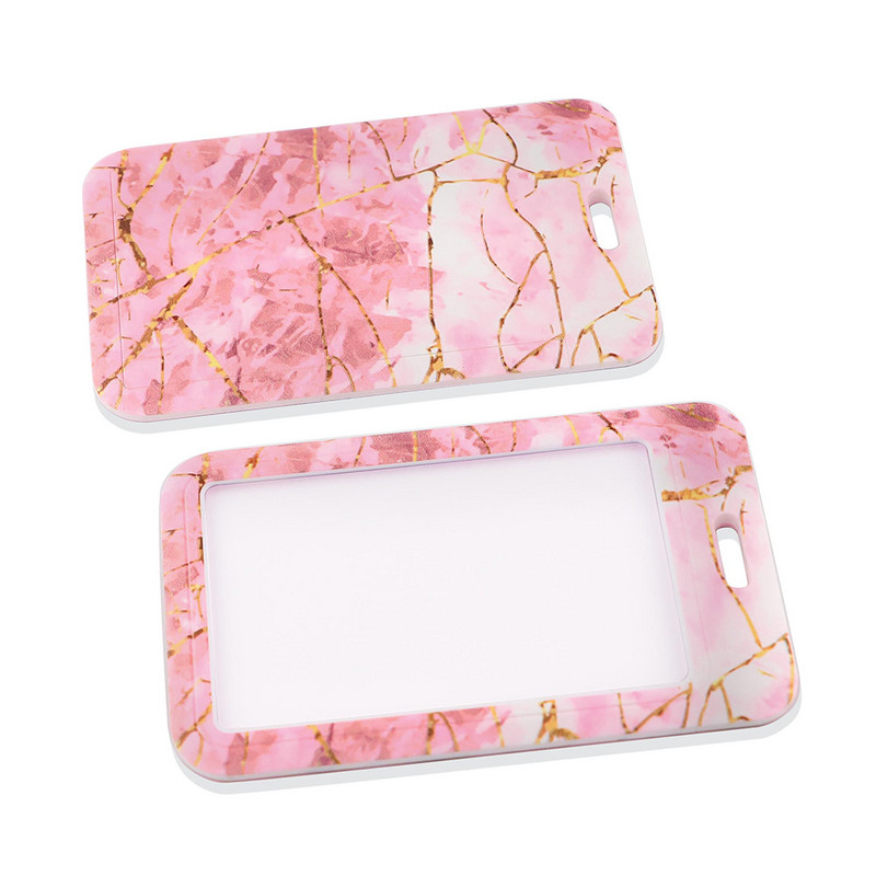 Ransitute R2584 Exquisite Marble Ripples Lanyard Credit Card ID Holder Значка Дамски Travel Bank Bus Business Card Cover Badge