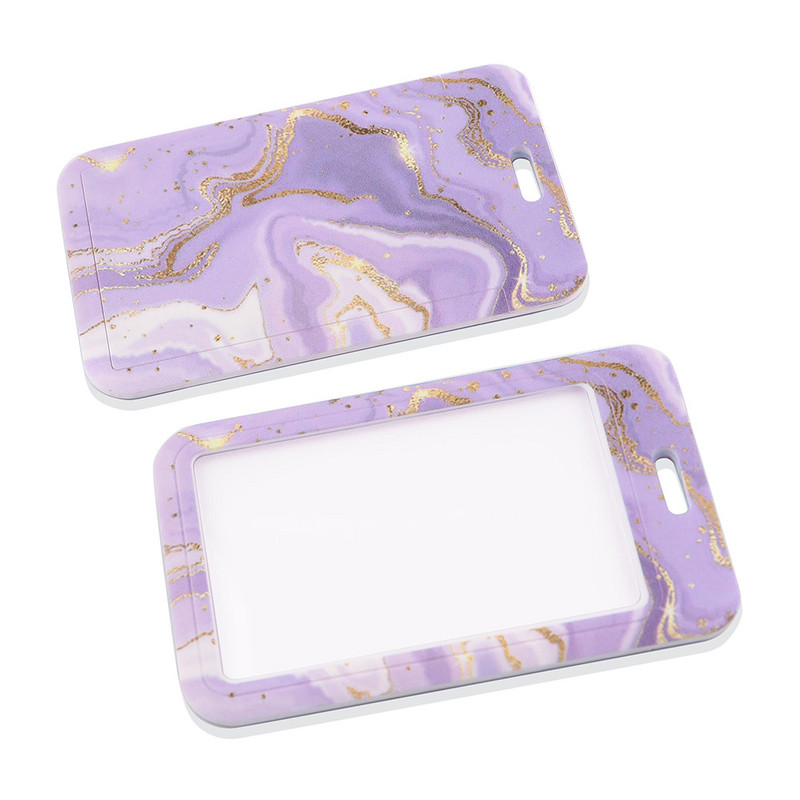 Ransitute R2584 Exquisite Marble Ripples Lanyard Credit Card ID Holder Значка Дамски Travel Bank Bus Business Card Cover Badge