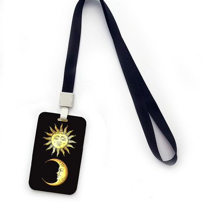 Retro Sun Moon mobiltelefon zsinórral irodai személyi igazolvány szett kitűzőtartó nyak kulcstartóval zsinór ékszer Lasso
