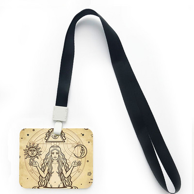 Retro Sun Moon mobiltelefon zsinórral irodai személyi igazolvány szett kitűzőtartó nyak kulcstartóval zsinór ékszer Lasso