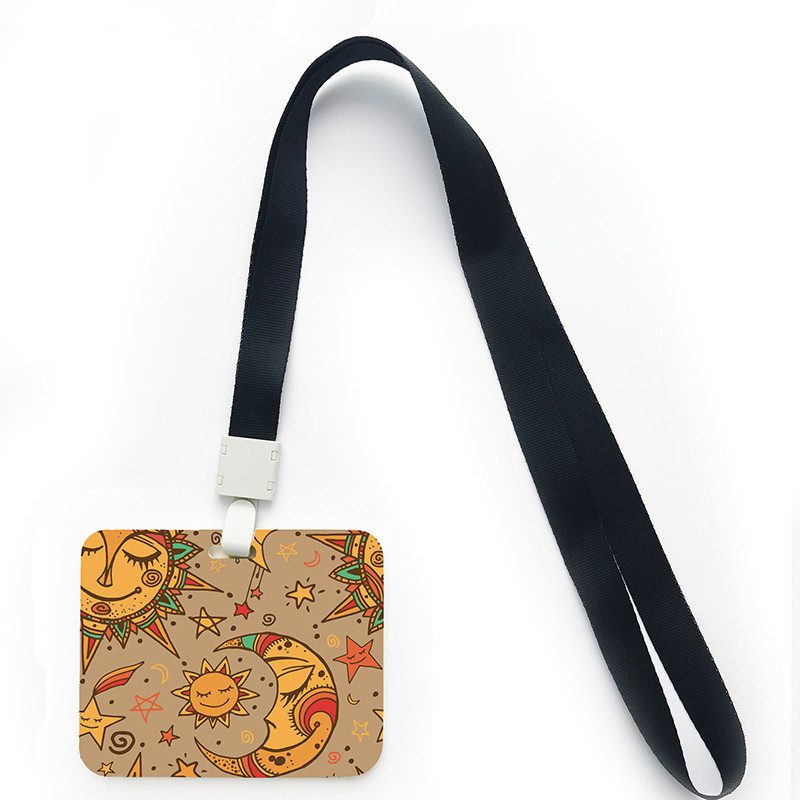 Ретро Слънце Луна мобилен телефон с ремък офис комплект лична карта Бадж багажник врата с ключодържател ремък бижута Ласо