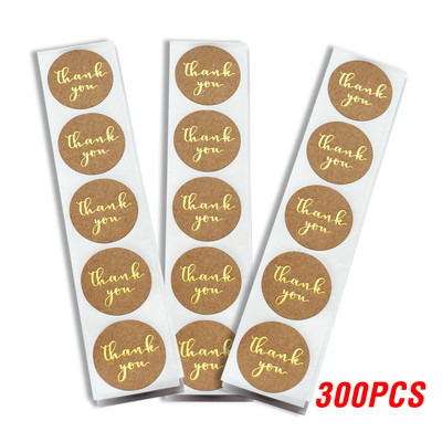 100-500db Arany betűtípus Köszönöm matricák Kraft Fesztivál Dekoratív matricák Címkék Boríték Karácsonyi matricák Scrapbooking