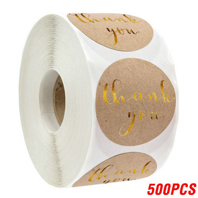 100-500db Arany betűtípus Köszönöm matricák Kraft Fesztivál Dekoratív matricák Címkék Boríték Karácsonyi matricák Scrapbooking