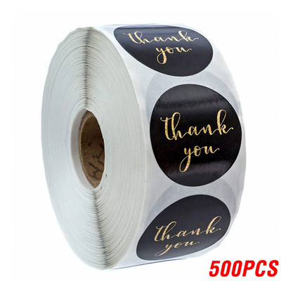 100-500db Arany betűtípus Köszönöm matricák Kraft Fesztivál Dekoratív matricák Címkék Boríték Karácsonyi matricák Scrapbooking