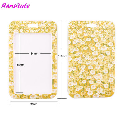 Ransitute R1489 Little White Daisy Art Lanyard hitelkártya azonosító jelvény diák utazási bank busz névjegykártya borító jelvény
