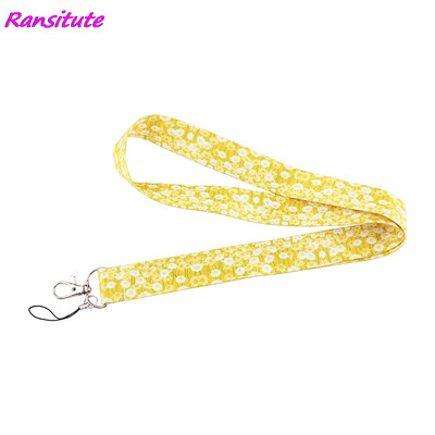 Ransitute R1489 Little White Daisy Art Lanyard hitelkártya azonosító jelvény diák utazási bank busz névjegykártya borító jelvény