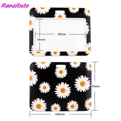 Ransitute R1489 Little White Daisy Art Lanyard hitelkártya azonosító jelvény diák utazási bank busz névjegykártya borító jelvény