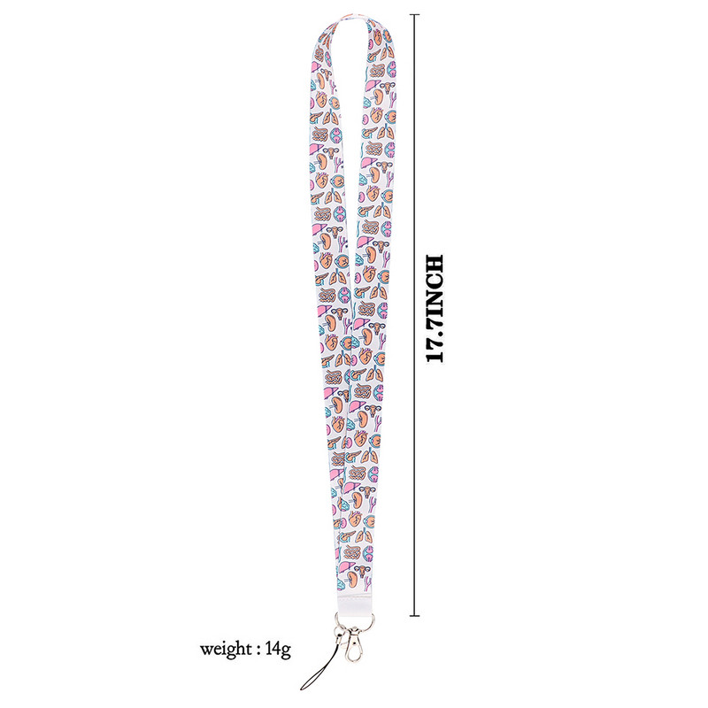 ER1744 Човешки орган Медицинска серия Държач за лична карта Държач за автобусна карта Държач за карта на персонала Връзка за ключ Телефон Направи си сам Въже за окачване за лекар, медицинска сестра