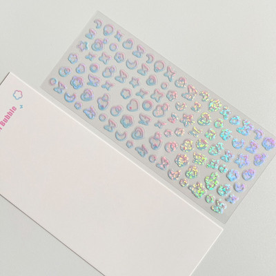 1 db új Hot Gradient Hold Pillangó lézermatrica Pehely Idol Card Deco Scrapbook Barkács anyag Dekorációs Irodaszer matricák