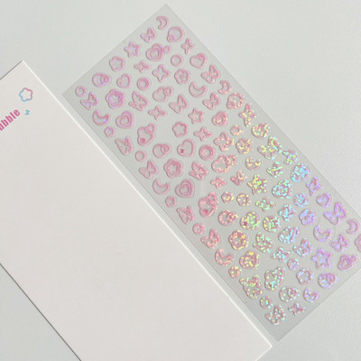 1 db új Hot Gradient Hold Pillangó lézermatrica Pehely Idol Card Deco Scrapbook Barkács anyag Dekorációs Irodaszer matricák