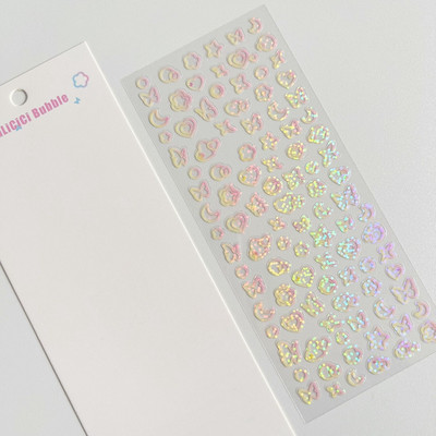 1 db új Hot Gradient Hold Pillangó lézermatrica Pehely Idol Card Deco Scrapbook Barkács anyag Dekorációs Irodaszer matricák