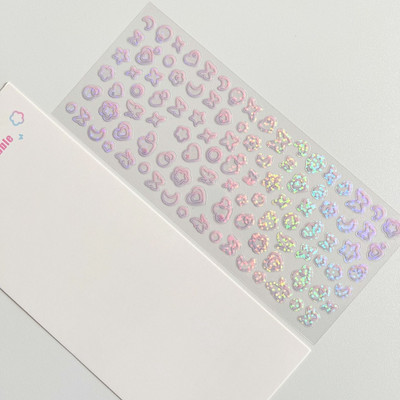 1 db új Hot Gradient Hold Pillangó lézermatrica Pehely Idol Card Deco Scrapbook Barkács anyag Dekorációs Irodaszer matricák
