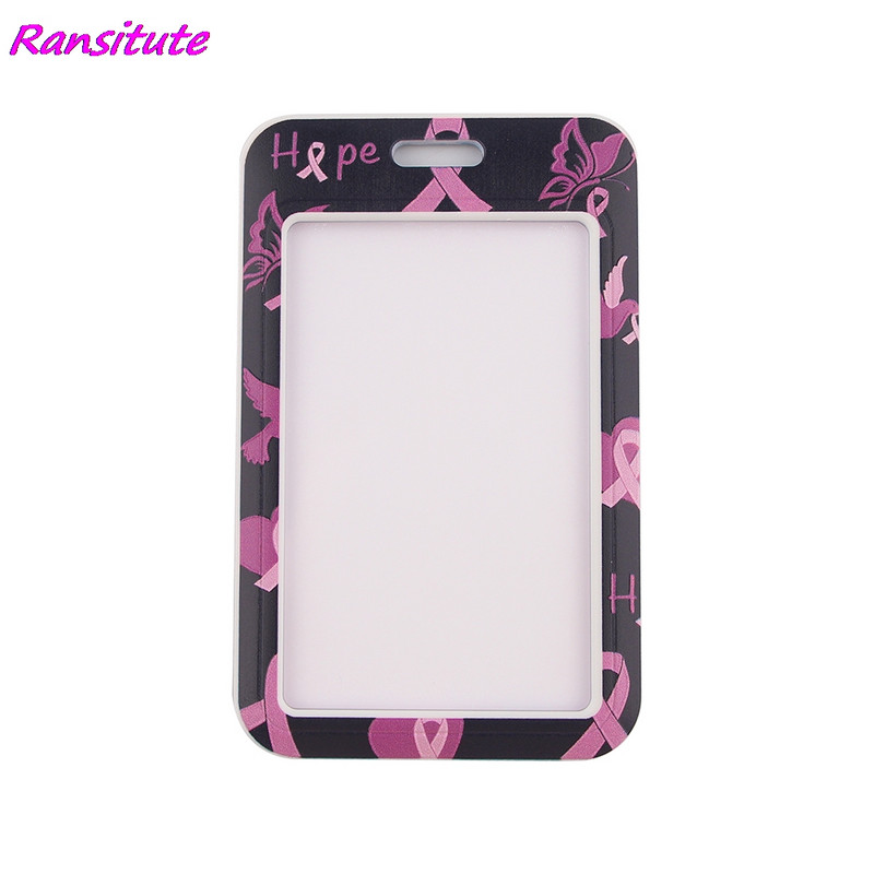 Ransitute R1507 krūties vėžio prevencijos dirželis ID kortelės laikiklis Automobilio raktų pakabukas ID kortelės leidimas Sporto salė Mobiliojo telefono ženklelio raktų pakabukas