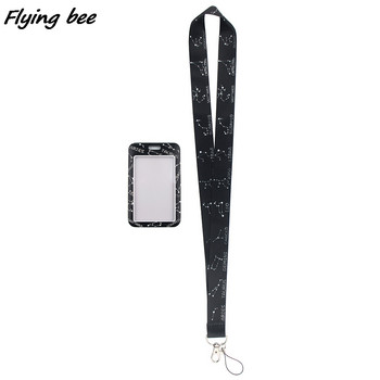 Flyingbee X1339 Constellation Fashion Lanyard ID Badge Holder Bus Pass Case Cover Slip Банков държач за кредитна карта Каишка Cardholder