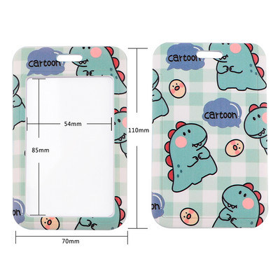 ER1653 Kawaii dinoszaurusz zsinór kártyatartó diák akasztós nyakú mobiltelefon zsinóros jelvény metró belépőkártya tartó