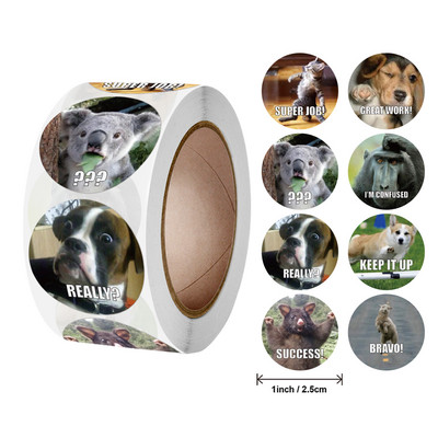 Lipdukai 500 vnt / ritinys Mokytojo apdovanojimo lipdukas Linksmas motyvuojantis katės šuns lipdukas mokyklos mokytojui mokiniui Kanceliarinės prekės lipdukai vaikams