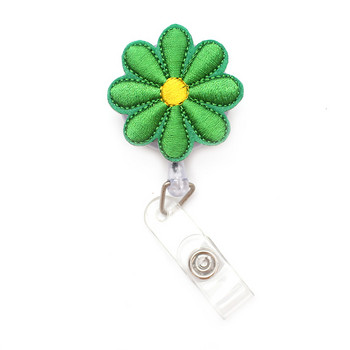 The Embroidery Flower Style Retractable Badge Reel for Nurse & Doctor Card Hold Office & Hospital Supplies Κάρτα με όνομα αγοριού και κοριτσιού
