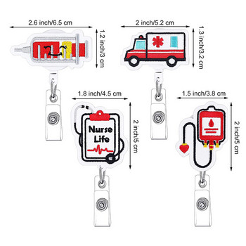 1Pcs 360° Медицински консумативи Стил на прибираща се макара за значки за медицински сестри и лекари Картодържател за офис и болнични консумативи Поименна карта