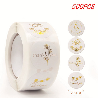 100-500 db 1 hüvelykes/2,5 cm-es arany köszönet matricák ajándékkártya-dobozhoz, bulicsomagoláshoz, pékáru díszítéséhez, kisvállalkozásokhoz