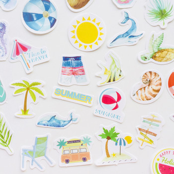 1 кутия Summer Ocean Beach Направи си сам залепващи стикери Декоративен скрапбукинг дневник Албум Стик етикет