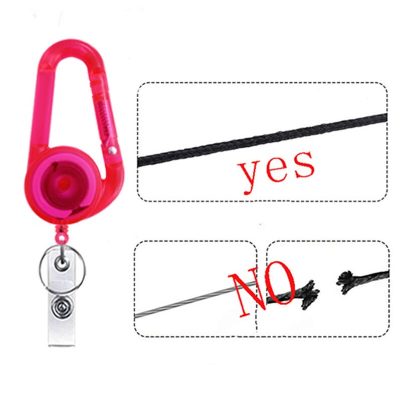 8-цветна макара за значки с алпинистка катарама Прибиращ се държач за значка за самоличност с въртяща се на 360 градуса щипка за алигатор, държач за име