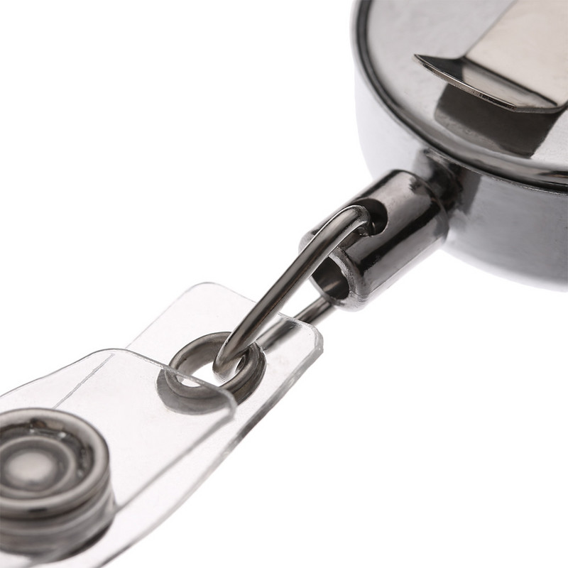 Метална прибираща се значка с именска карта Макара ID ремъци Защитен от изгубване щипка Държач за пропуск за врата Работна карта Ключодържател Офис консумативи