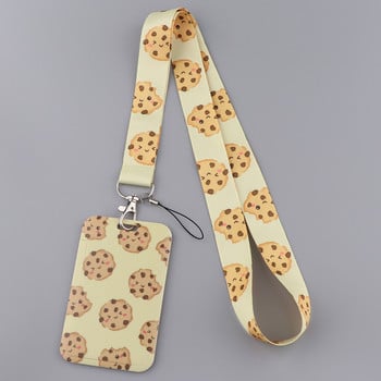 ER1980 Kawaii Biscuits Fashion Casual Lanyards Κάλυμμα Κάλυμμα θήκης Κάρτα Λεωφορείου Κάτοχος Σήματος Κάλυμμα Τράπεζας Πιστωτικής κάρτας Κάτοχος Ιμάντας Κάρτας