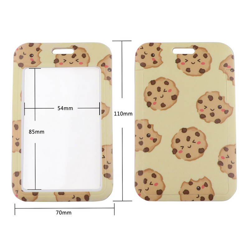 ER1980 Kawaii Biscuits Модни ежедневни въжета Държач за значка за идентификационен номер Калъф за пропуск за автобус Калъф за корици Банков държач за кредитна карта Каишка Картодържател