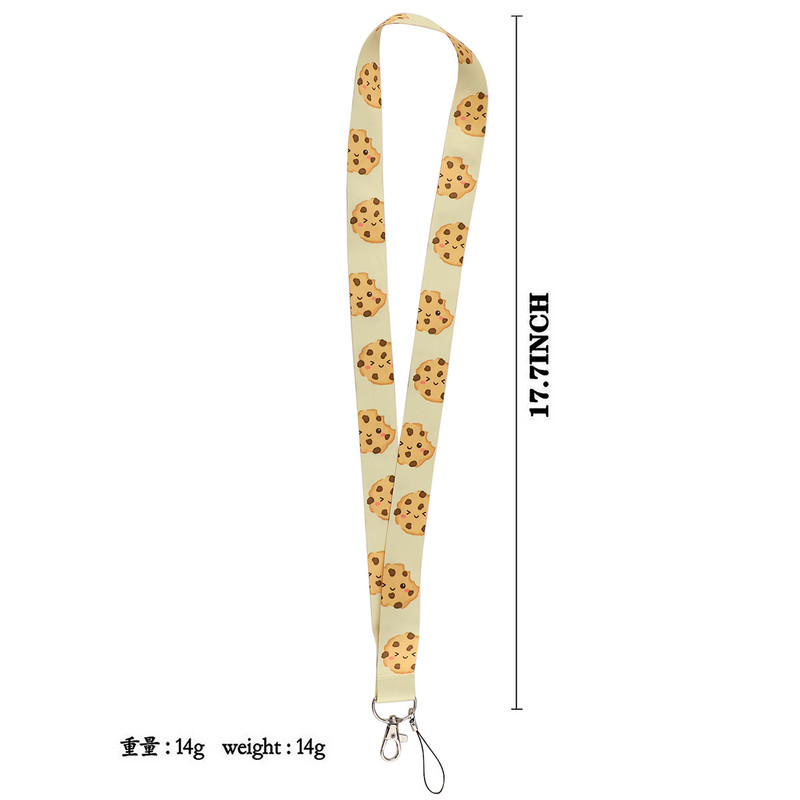 ER1980 Kawaii Biscuits Модни ежедневни въжета Държач за значка за идентификационен номер Калъф за пропуск за автобус Калъф за корици Банков държач за кредитна карта Каишка Картодържател