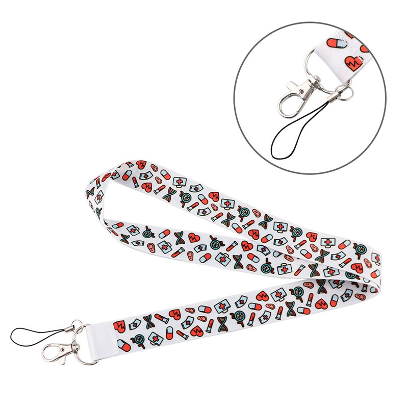 Slaugytojo dirželis raktų pakabuko gydytojams asmens tapatybės kortelės dangtelis Mobiliojo telefono ženklelio laikiklis Raktų pakabukas kaklo dirželiai Medicininiai priedai