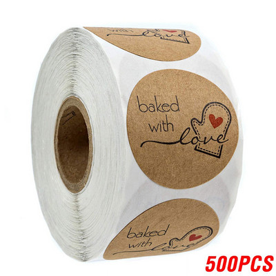 100-500db nátronpapír szeretettel sütött matricák Scrapbooking csomagokhoz pecsétcímkék matrica aranyos kézzel készített írószer matrica