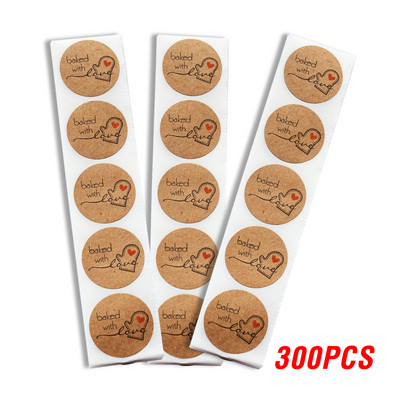 100-500db nátronpapír szeretettel sütött matricák Scrapbooking csomagokhoz pecsétcímkék matrica aranyos kézzel készített írószer matrica