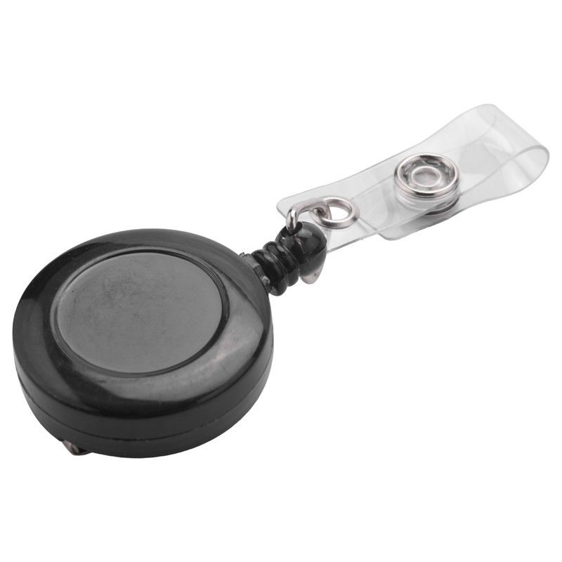 2X Recoil Retractable Yo Yo ключодържател PULL CHAIN Щипка за колан Държач за лична карта Ски карта - черен