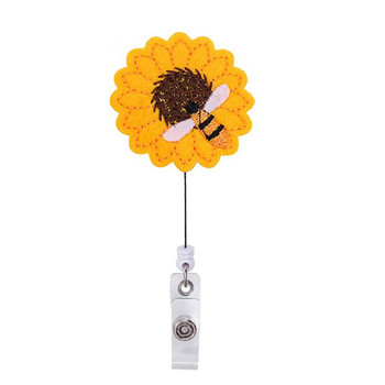1 τεμ. Sunflower Easy-To-pull Flower Easy-To-pull Τηλεσκοπική πόρπη εγγράφων Nurse with Pvc αδιάβροχη πόρπη σήμα με μανίκι κάρτας