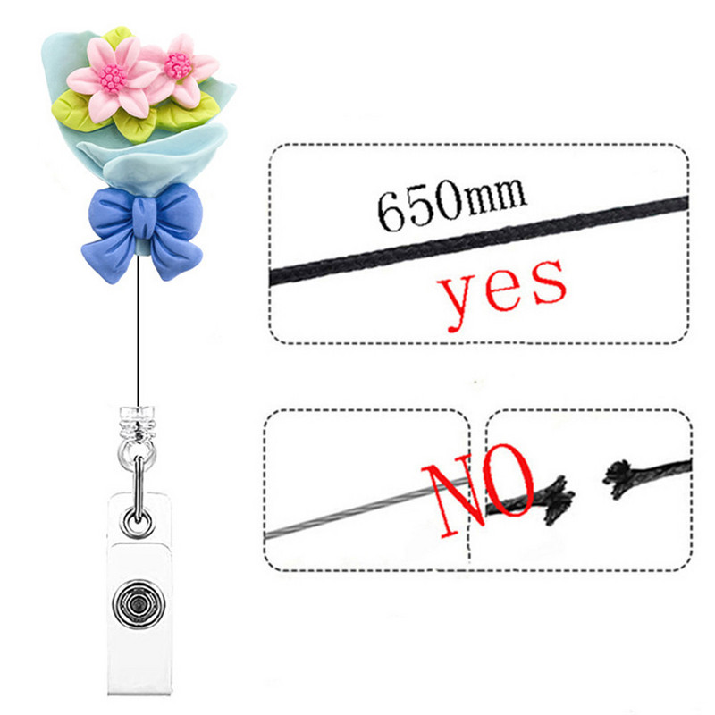 Творческа прибираща се щипка за макара за значка на медицинска сестра, щипка за значка с цветя, държач за лична карта, училищен офис, болнични консумативи, ключодържател