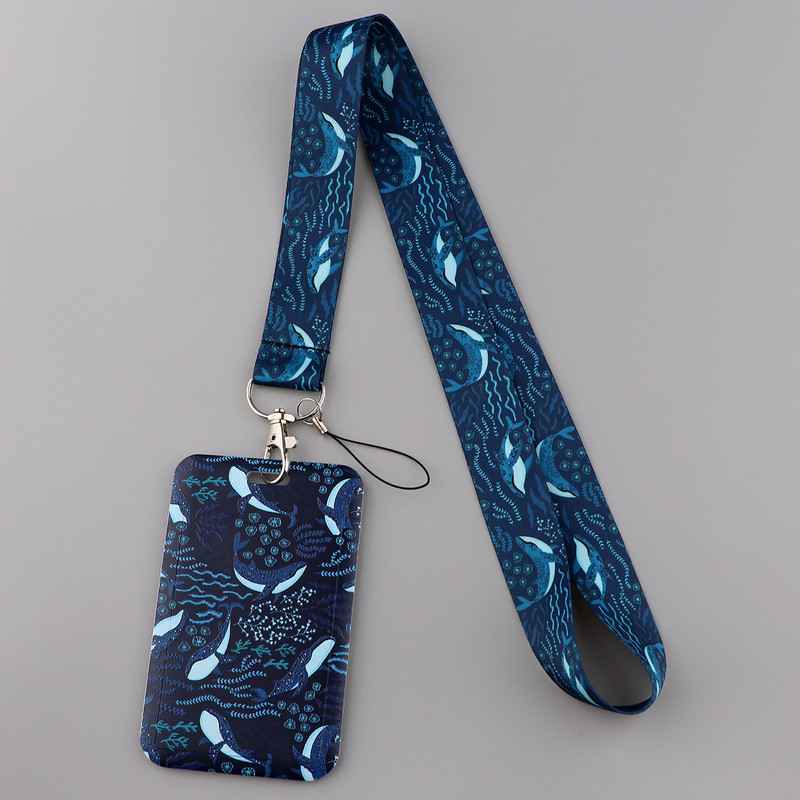 ER1971 Art Series Whale Neck Strap Lanyard For Key ID Card Gym Mobile Phone Lants USB Badge Holder DIY Hang Rope Lariat Lanyard