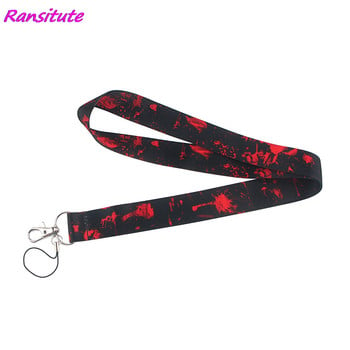 Ransitute R1929 Ιατρικό Θέμα Bloodstain Blood Cells Lanyard Γιατρός Νοσοκόμα Κρεμασμένος Λαιμός Τηλέφωνο Κορδόνι Id κολιέ κάτοχος σήματος