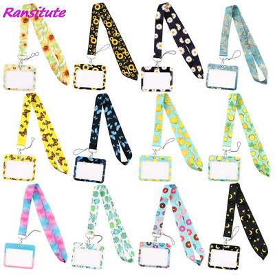 Ransitute R1994 Donut Daisy Lemon Lanyard Horizontal Direction ID Badge Държач Gym Телефон Каишка USB Badge Държач Направи си сам Hang Rope